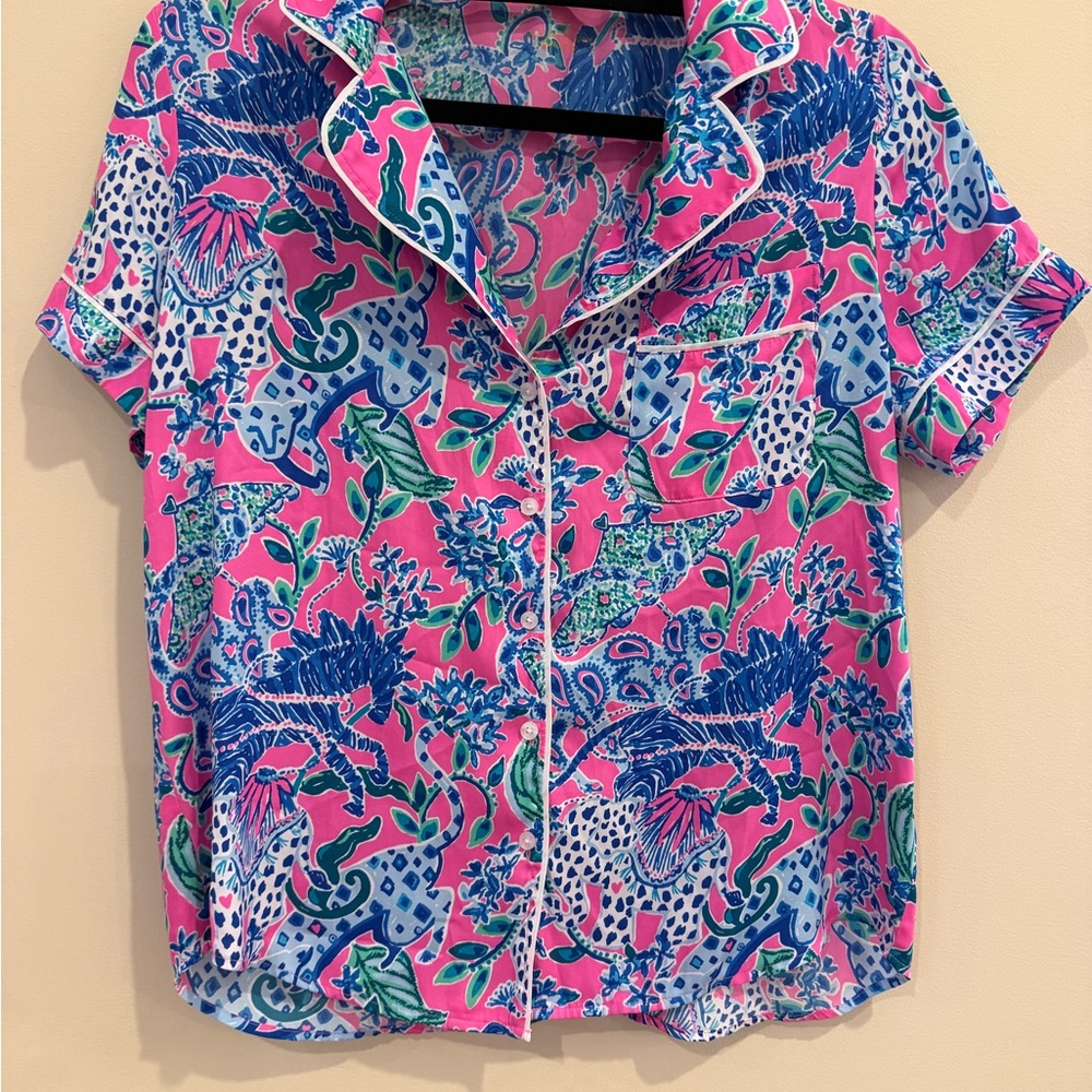 Lilly Pulitzer Women’s Small Pajama Top – Plumeria Pink